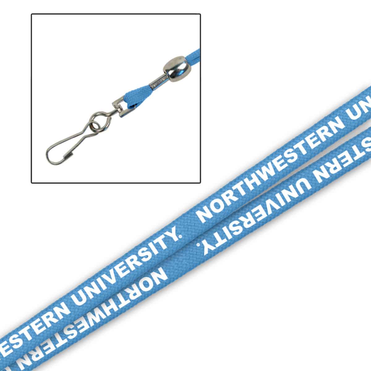 Northwestern Wildcats 5/8" Light Blue Lanyard Printed with White "Northwestern University"