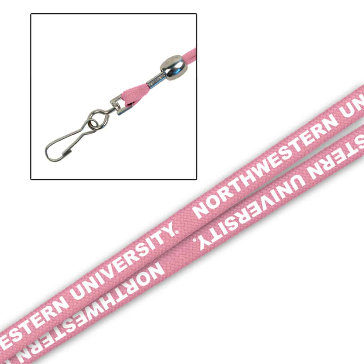 Northwestern Wildcats 5/8" Light Pink Lanyard Printed with White "Northwestern University"