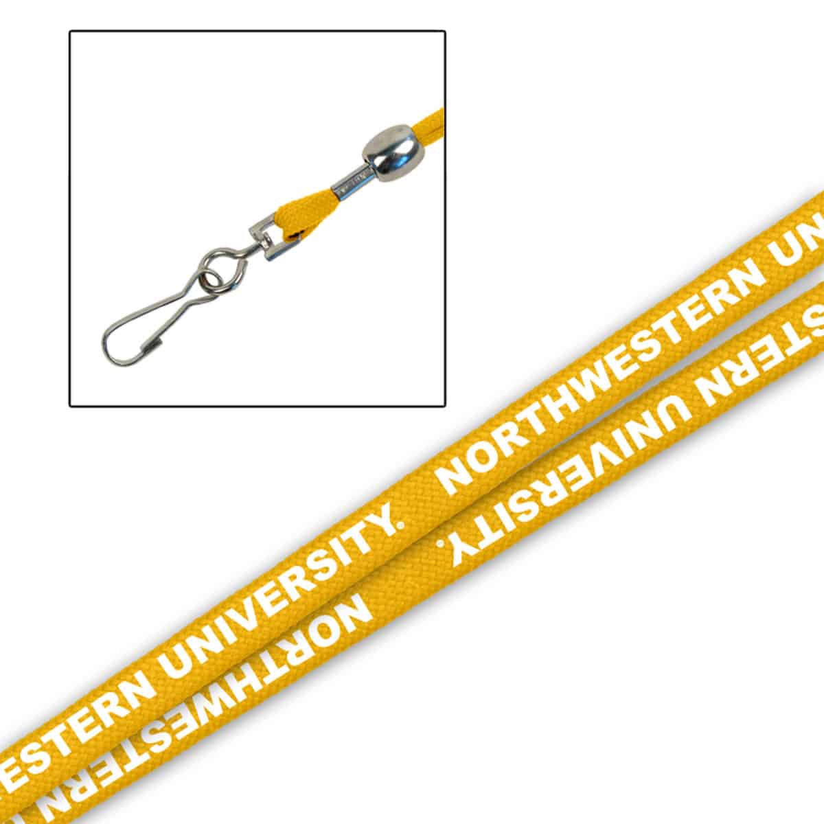 Northwestern Wildcats 5/8" Athletic Gold Lanyard Printed with White "Northwestern University"