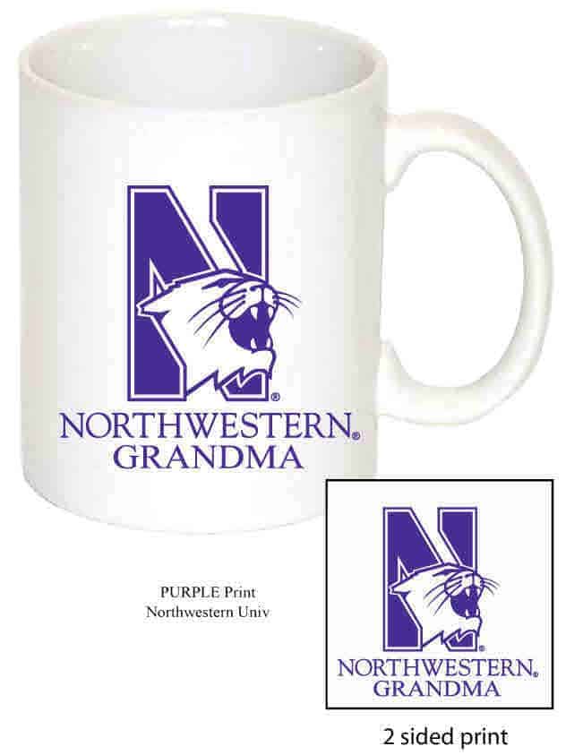 Northwestern Wildcats 11 oz. White Ceramic Coffee Mug with Grandma Design
