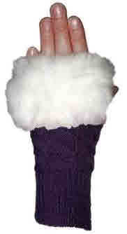 Purple/White Fuzzy Fan Spirit Gloves