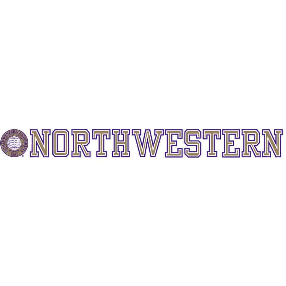 Northwestern University Wildcats Static Cling Inside Application Decal with Seal Design 1.25"X18.5"