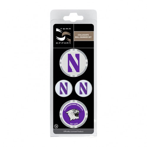 Northwestern Wildcats Ball Marker Set of four Variety Pack