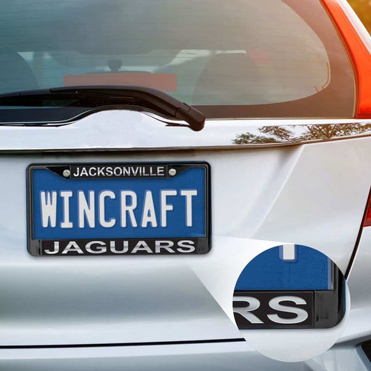 Northwestern University Wildcats Black License Plate Frame with Laser Cut Acrylic Black Insert with Mirror White Northwestern/ Wildcats inserts