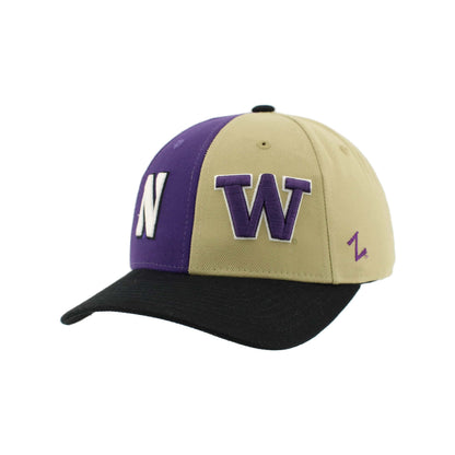 Northwestern University Wildcats House Divided Hat with University of Washington Huskies