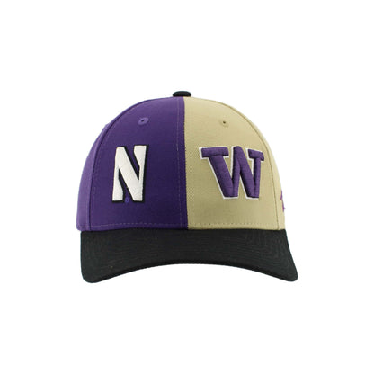 Northwestern University Wildcats House Divided Hat with University of Washington Huskies