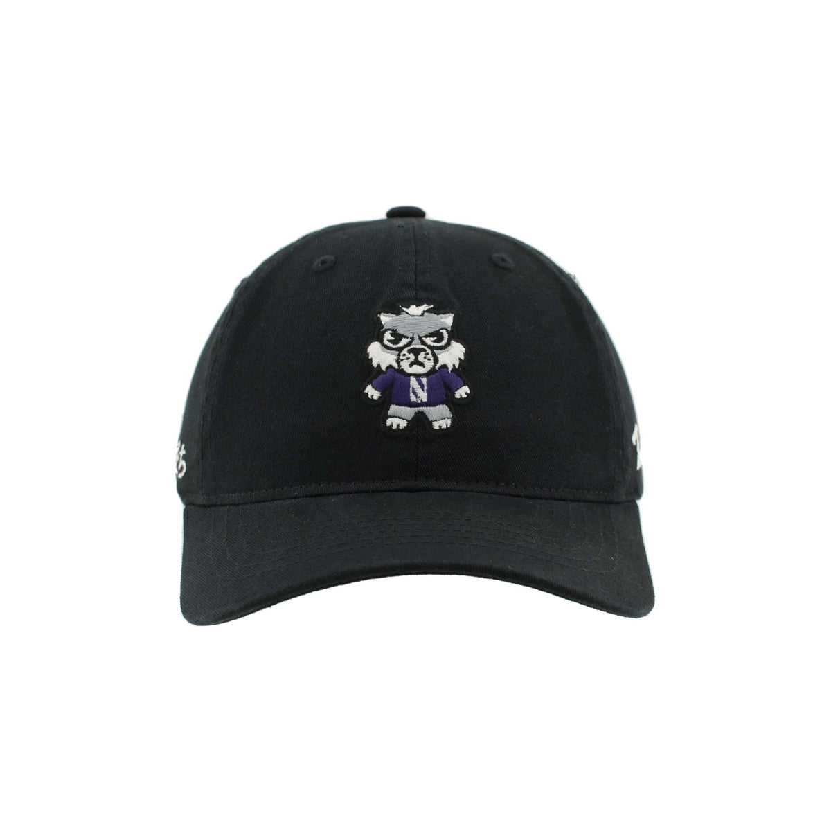 Northwestern University Wildcats Zephyr Unconstructed Adjustable Black Hat with Tokyodachi Willie the Wildcat Design