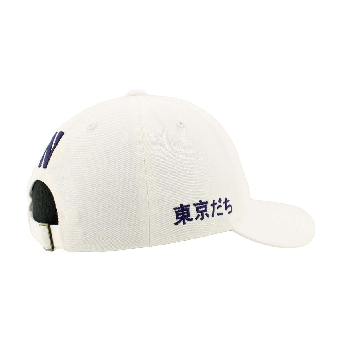 Northwestern University Wildcats Zephyr Unconstructed Adjustable White Hat with Tokyodachi Willie the Wildcat Design