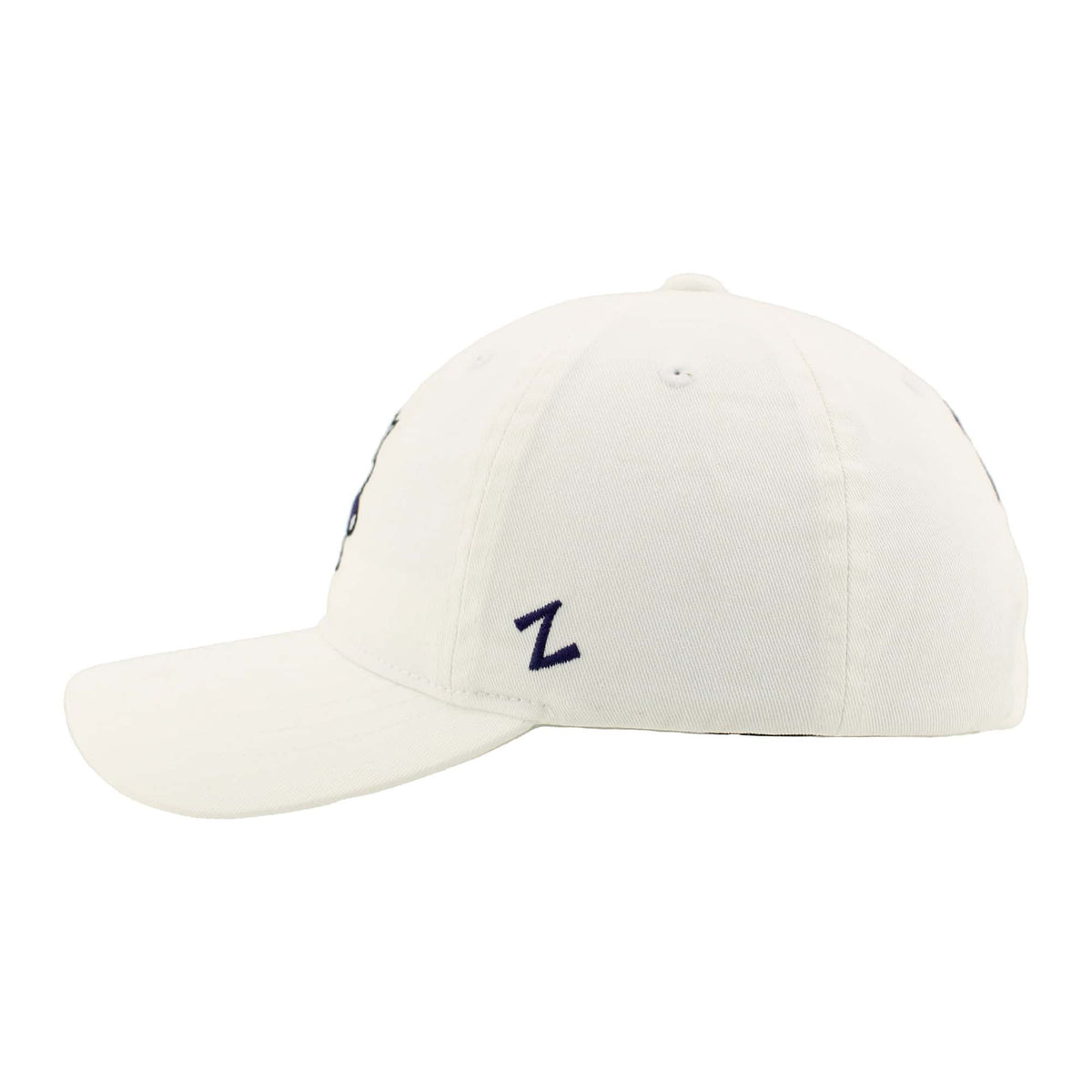 Northwestern University Wildcats Zephyr Unconstructed Adjustable White Hat with Tokyodachi Willie the Wildcat Design