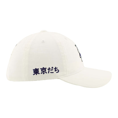 Northwestern University Wildcats Zephyr Unconstructed Adjustable White Hat with Tokyodachi Willie the Wildcat Design