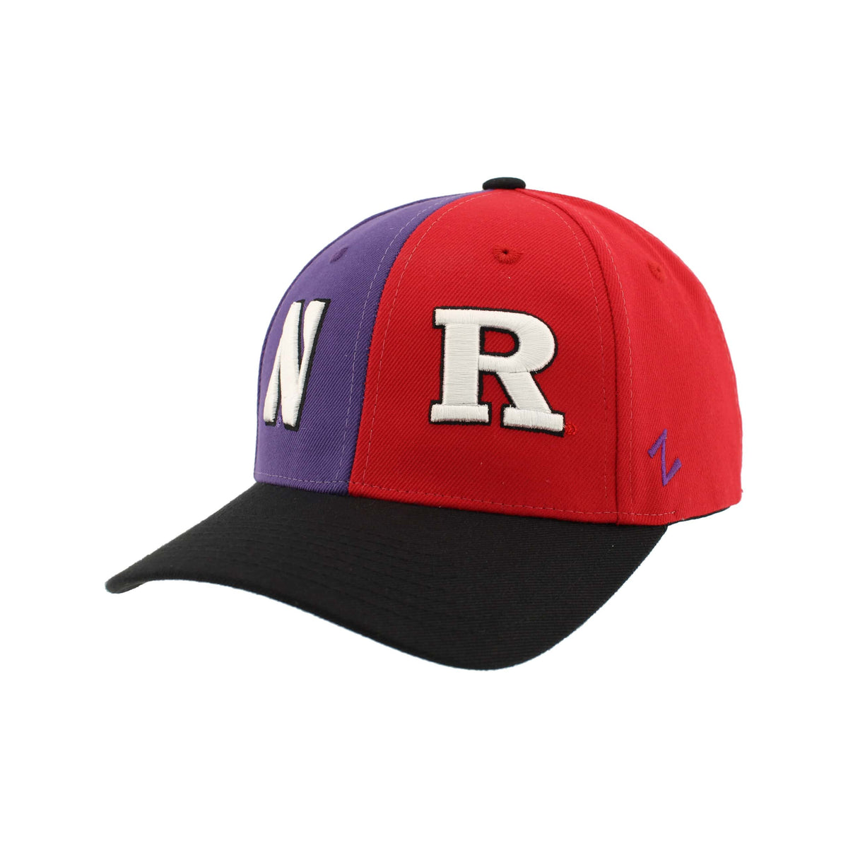 Northwestern University Wildcats House Divided Hat with Rutgers Scarlet Knights-Front1