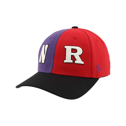 Northwestern University Wildcats House Divided Hat with Rutgers Scarlet Knights-Front1