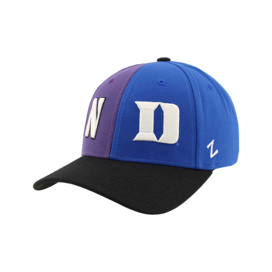 Northwestern University Wildcats House Divided Hat with Duke Blue Devils-1