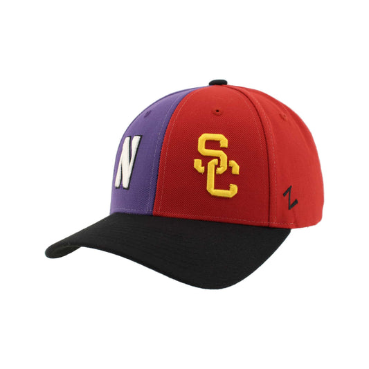 Northwestern University Wildcats House Divided Hat with USC Trojans-Front1