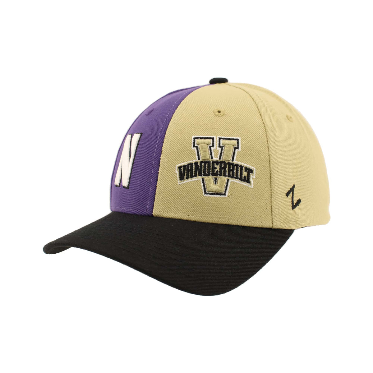 Northwestern University Wildcats House Divided Hat with Vanderbilt Commodores-Front1