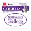 Northwestern University Wildcats Full Color Outside Application 3"X5" Oval Multi-Purpose Sticker Design #1 Kellogg