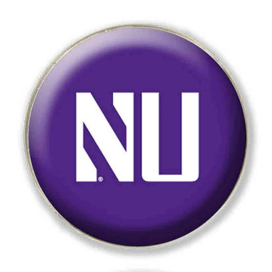 Northwestern University Wildcats 1.35" Purple Dome Fridge Magnet with Stylized NU Design