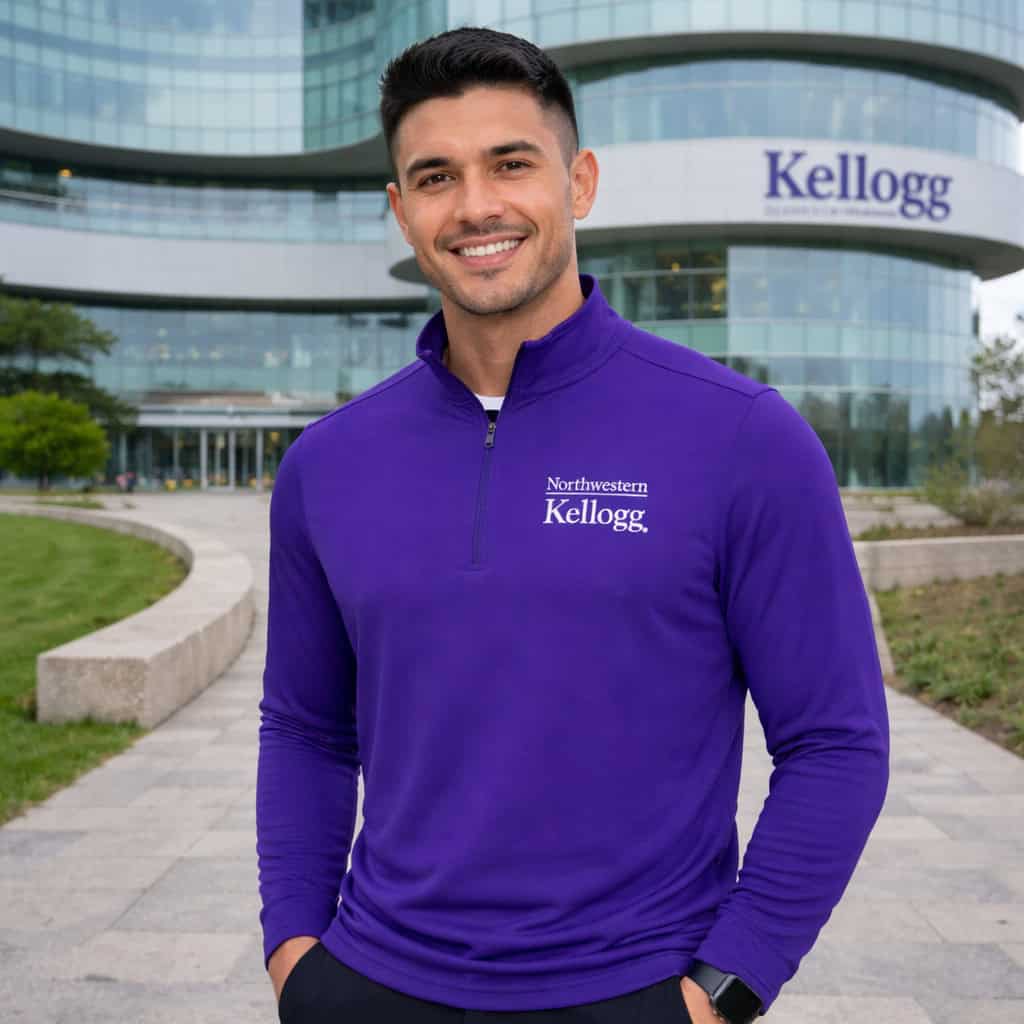 Northwestern I Kellogg Men's Antigua Purple Intent 1/4 Zip Pullover