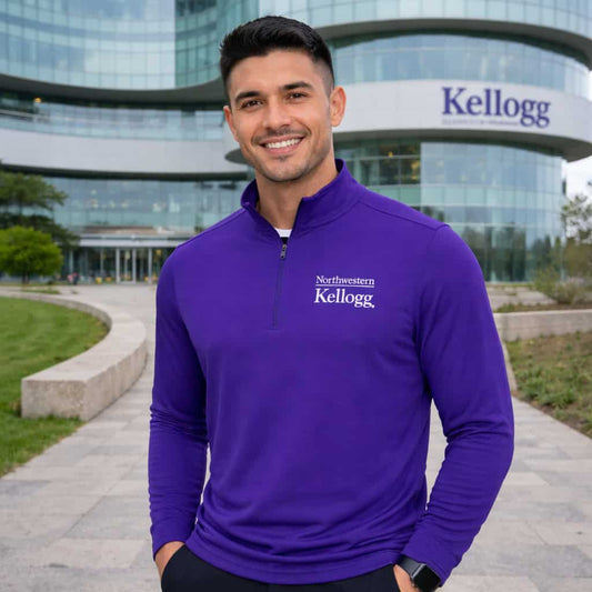 Northwestern I Kellogg Men's Antigua Purple Intent 1/4 Zip Pullover
