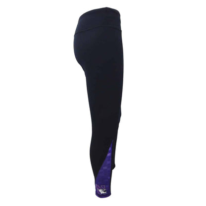 Northwestern University Wildcats Ladies Black Leggings with Purple Accent