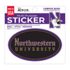Northwestern University Wildcats Full Color Outside Application 3"X5" Oval Multi-Purpose Sticker Design #4 Gothic