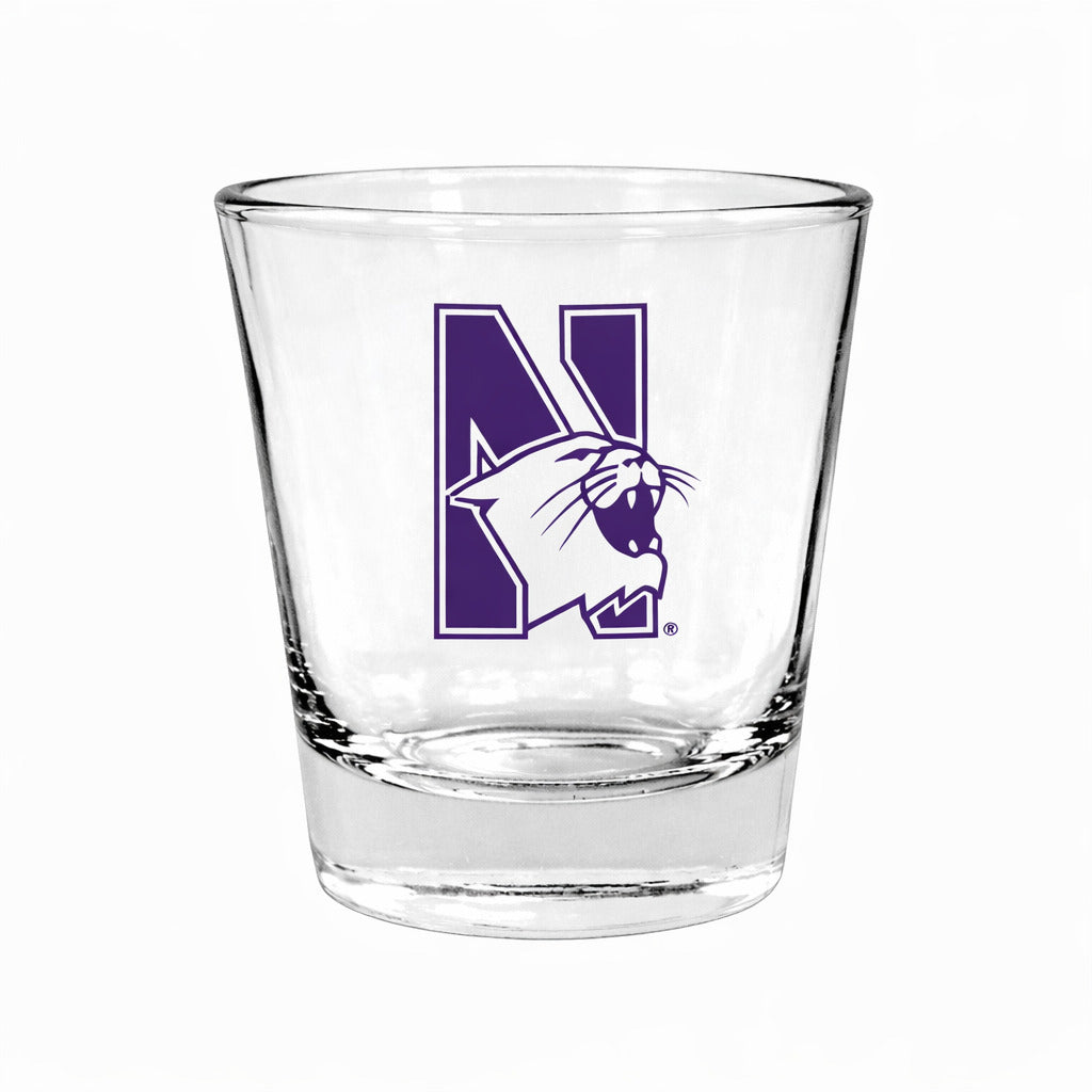 Northwestern University Wildcats 1.5 oz. Clear Shot Glass with N-Cat Design