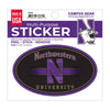 Northwestern University Wildcats Full Color Outside Application 3"X5" Oval Multi-Purpose Sticker Design #5 Gothic