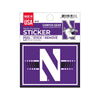 Northwestern University Wildcats Full Color Outside Application 4"X3" Rectangular Multi-Purpose Sticker Design #9 Stylized N