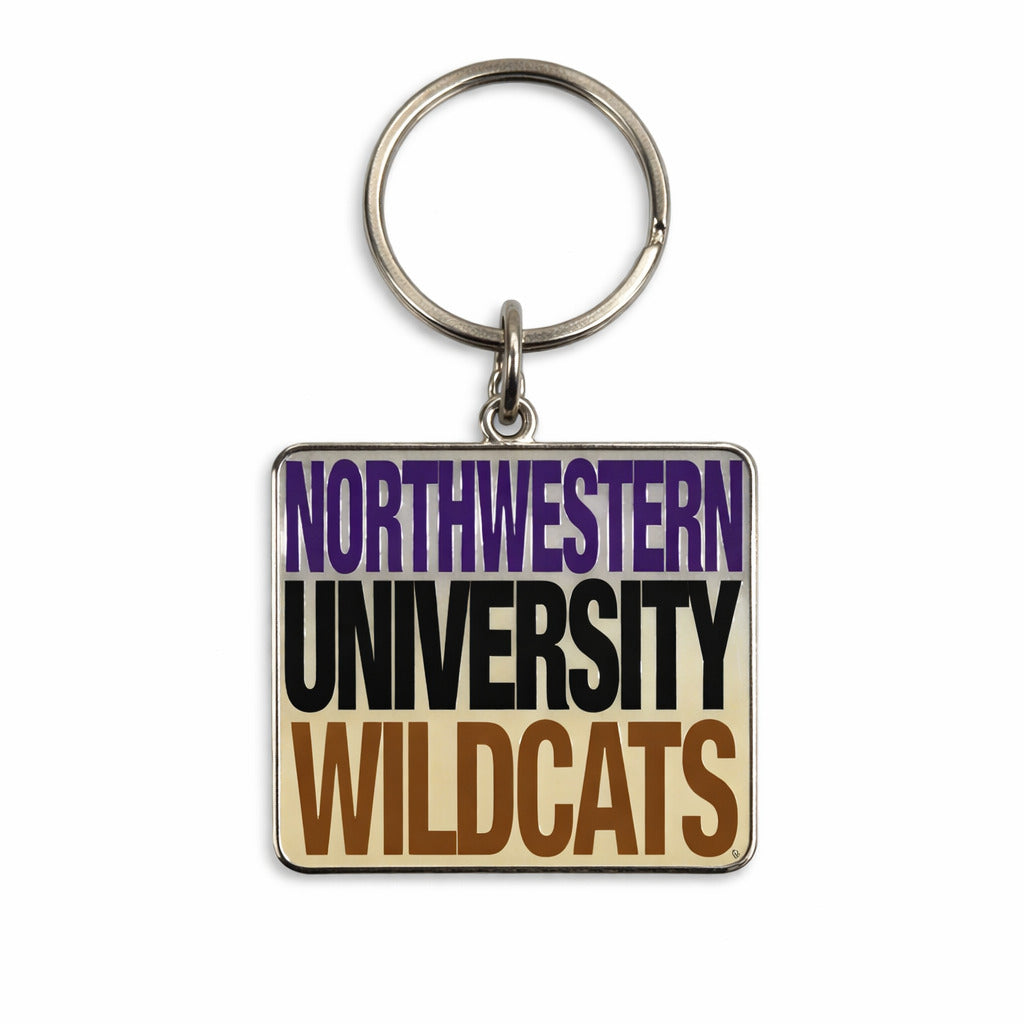 Northwestern University Wildcats Square Multicolor Key Chain