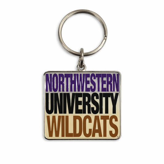 Northwestern University Wildcats Square Multicolor Key Chain