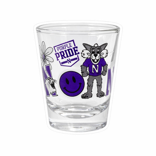 Northwestern University Wildcats 1.5 oz. Clear Collector Shot Glass with Native Design