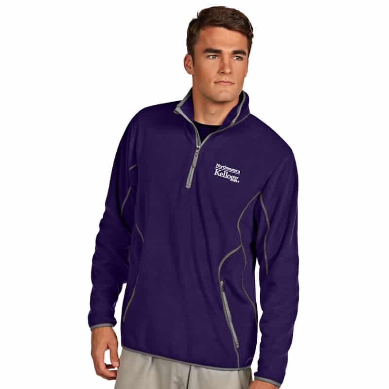 Northwestern / Kellogg Antigua Men's Purple Ice 1/4-Zip Polar Fleece