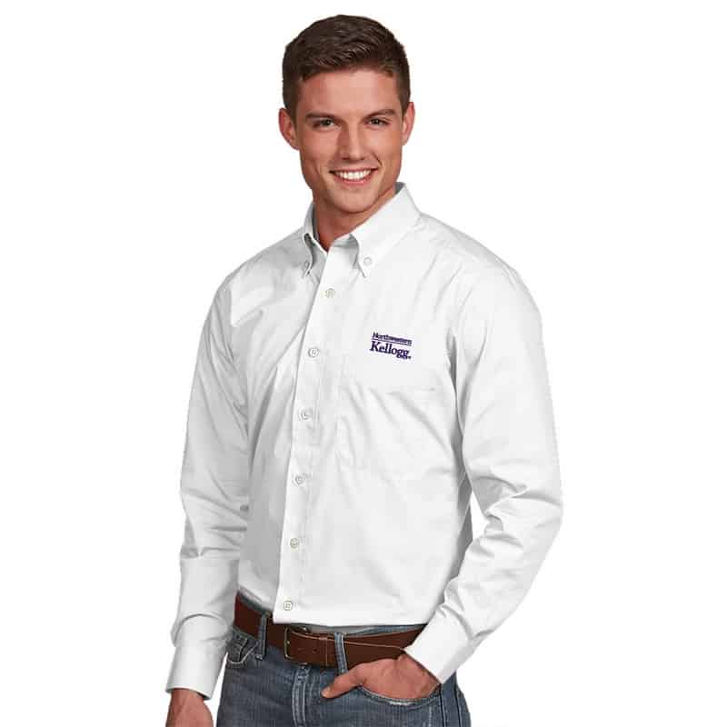 Northwestern / Kellogg Antigua Men's White Dress Shirt