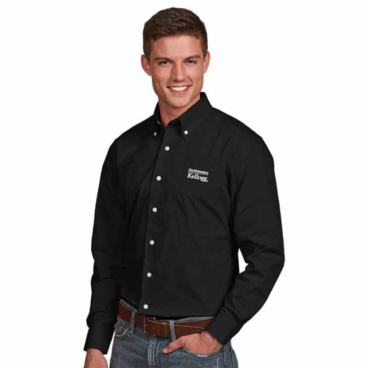 Northwestern / Kellogg Antigua Men's Black Dress Shirt