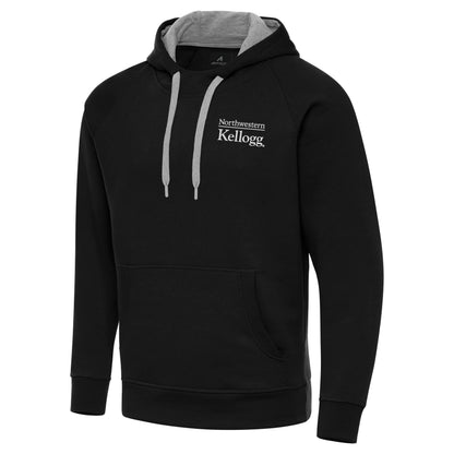 Northwestern I Kellogg Antigua Men's Victory Black Pullover Hood-2