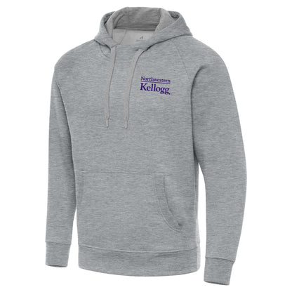 Northwestern I Kellogg Antigua Men's Victory Grey Heather Pullover Hood -2