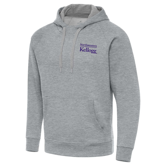 Northwestern I Kellogg Antigua Men's Victory Grey Heather Pullover Hood -2