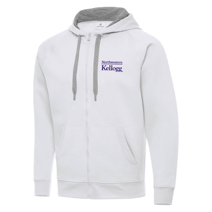 Northwestern I Kellogg Antigua Men's Victory White FZ Hood -2