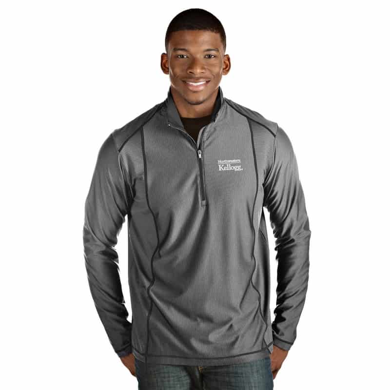 Northwestern / Kellogg Antigua Men's Grey Tempo 1/4 Zip