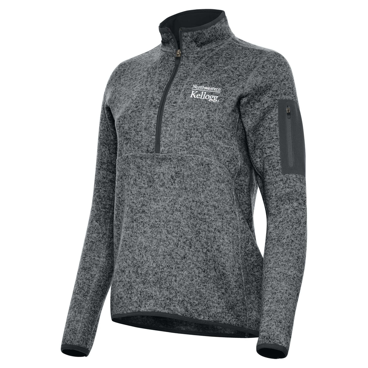 Kellogg Women's Antigua Fortune 1/2 Zip Jacket in Smoke Heather