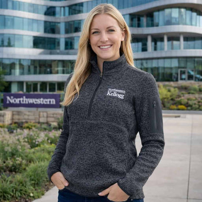 Kellogg Women's Antigua Fortune 1/2 Zip Jacket in Smoke Heather-2