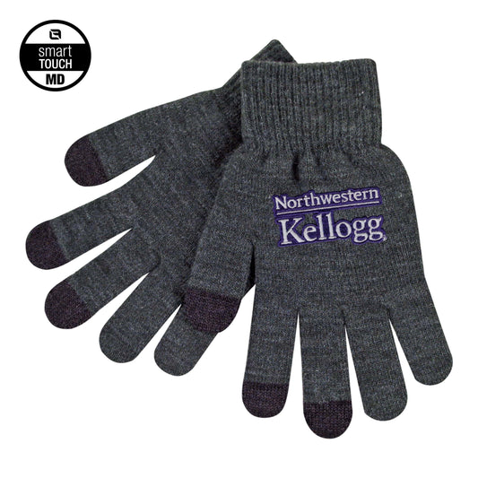 Northwestern I Kellogg iText Smart Touch Charcoal Knit Gloves
