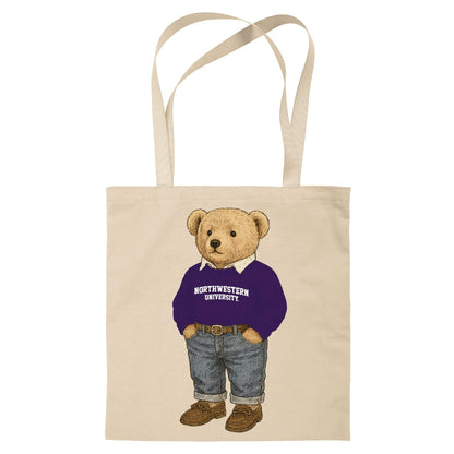 Northwestern University Wildcats Teddy Bear Design Tote Bag 15"X15"