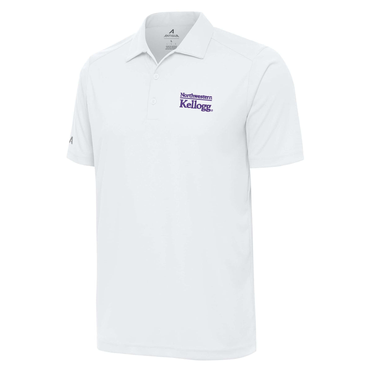 Northwestern I Kellogg Antigua Men's Tribute White Polo Shirt-2