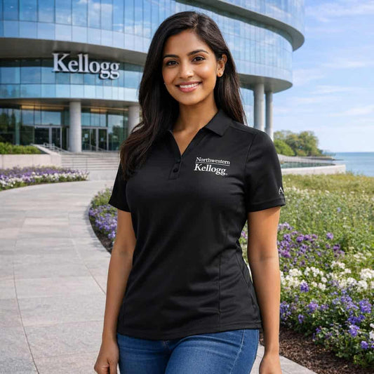 Northwestern I Kellogg Antigua Women's Tribute Black Polo