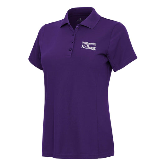 Northwestern I Kellogg Antigua Women's Legacy Pique Polo in Purple-2