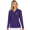 Northwestern University Wildcats Women's Antigua Purple L/S Tribute Polo Shirt with N-Cat Design