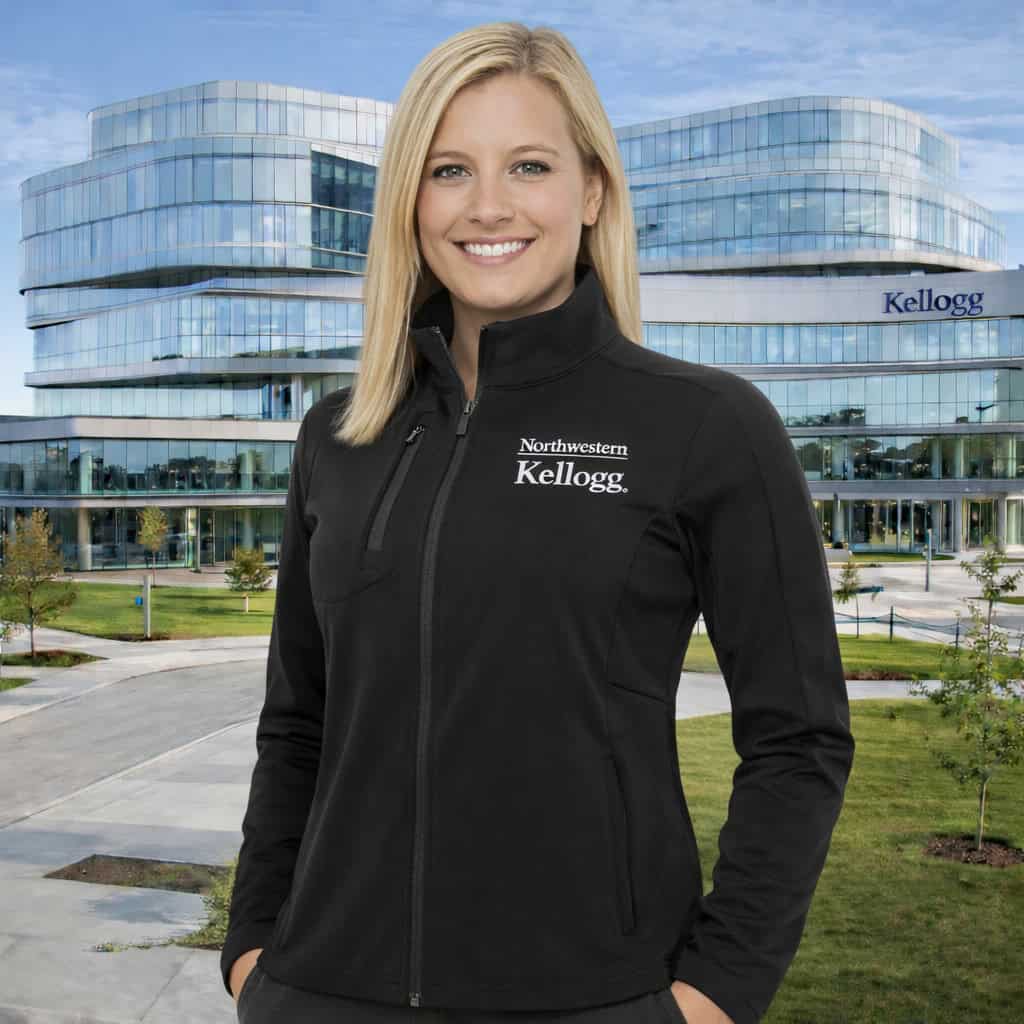 Northwestern I Kellogg Women's Antigua Generation Full Zip Jacket in Black