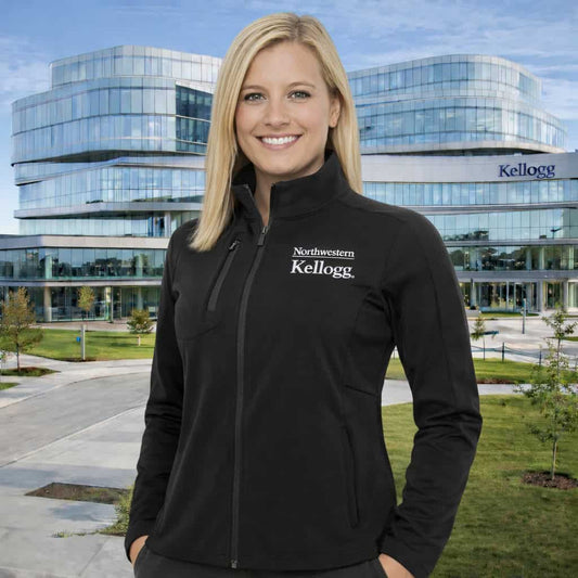 Northwestern I Kellogg Women's Antigua Generation Full Zip Jacket in Black