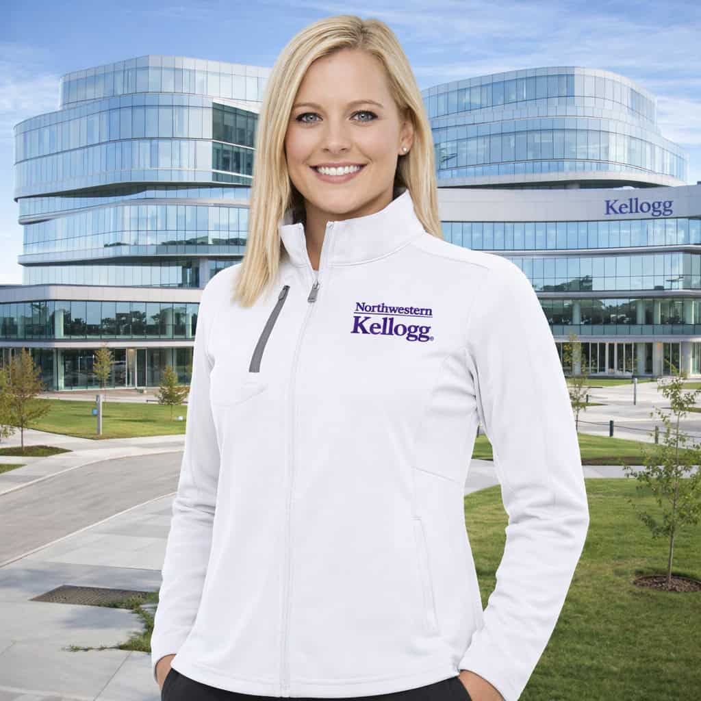 Northwestern I Kellogg Women's Antigua Generation Full Zip Jacket in White